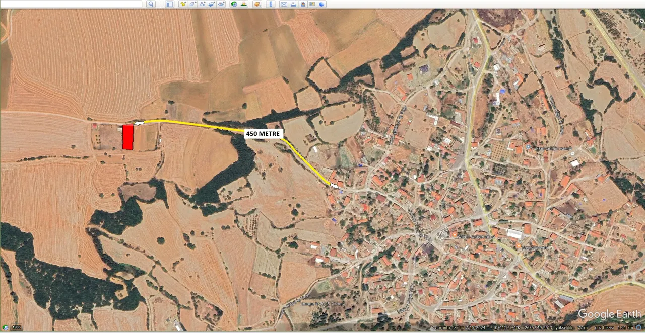 ÇANAKKALE GELİBOLU YÜLÜCE KÖYE YAKIN 1,064m2 TARLA - görsel 11