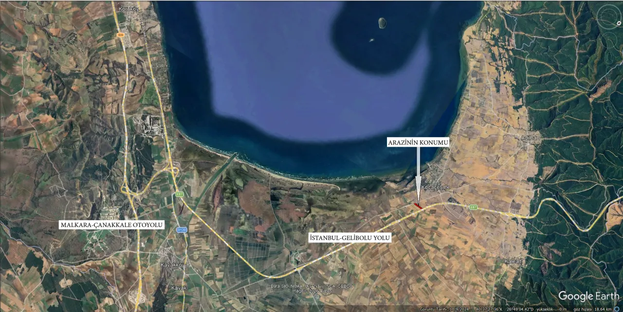 ÇANAKKALE GELİBOLU KOCAÇEŞME'DE 13,374m2 DENİZ MANZARALI TARLA - görsel 23