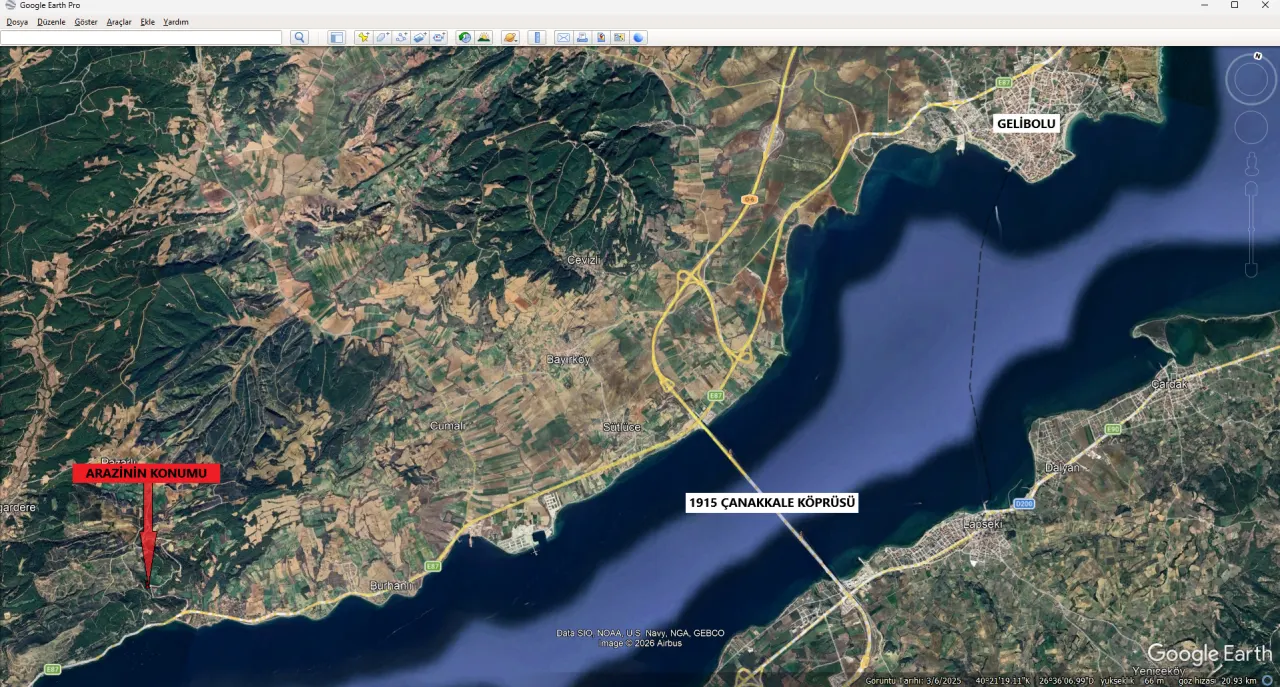 ÇANAKKALE GELİBOLU PAZARLIDA MÜSTAKİL TAPULU 6,517m2 TARLA - görsel 23