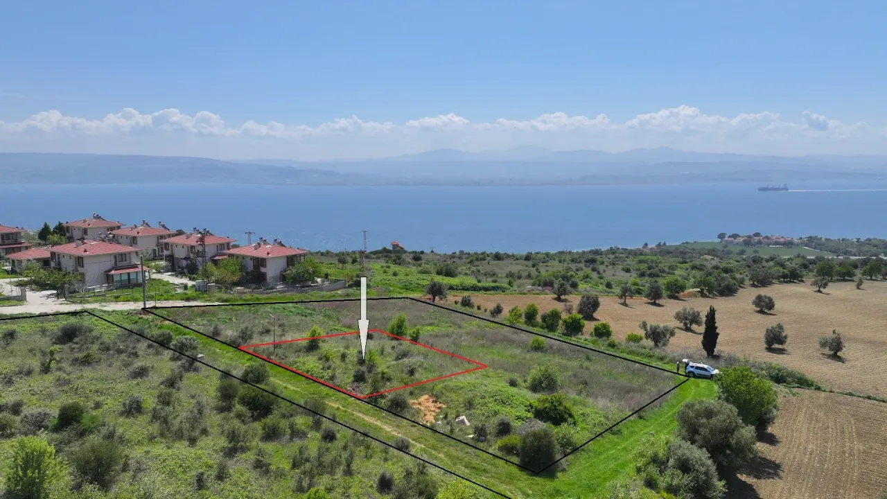 ÇANAKKALE GELİBOLU BURHANLI'DA BOĞAZ MANZARALI 508m2 ARSA - görsel 5