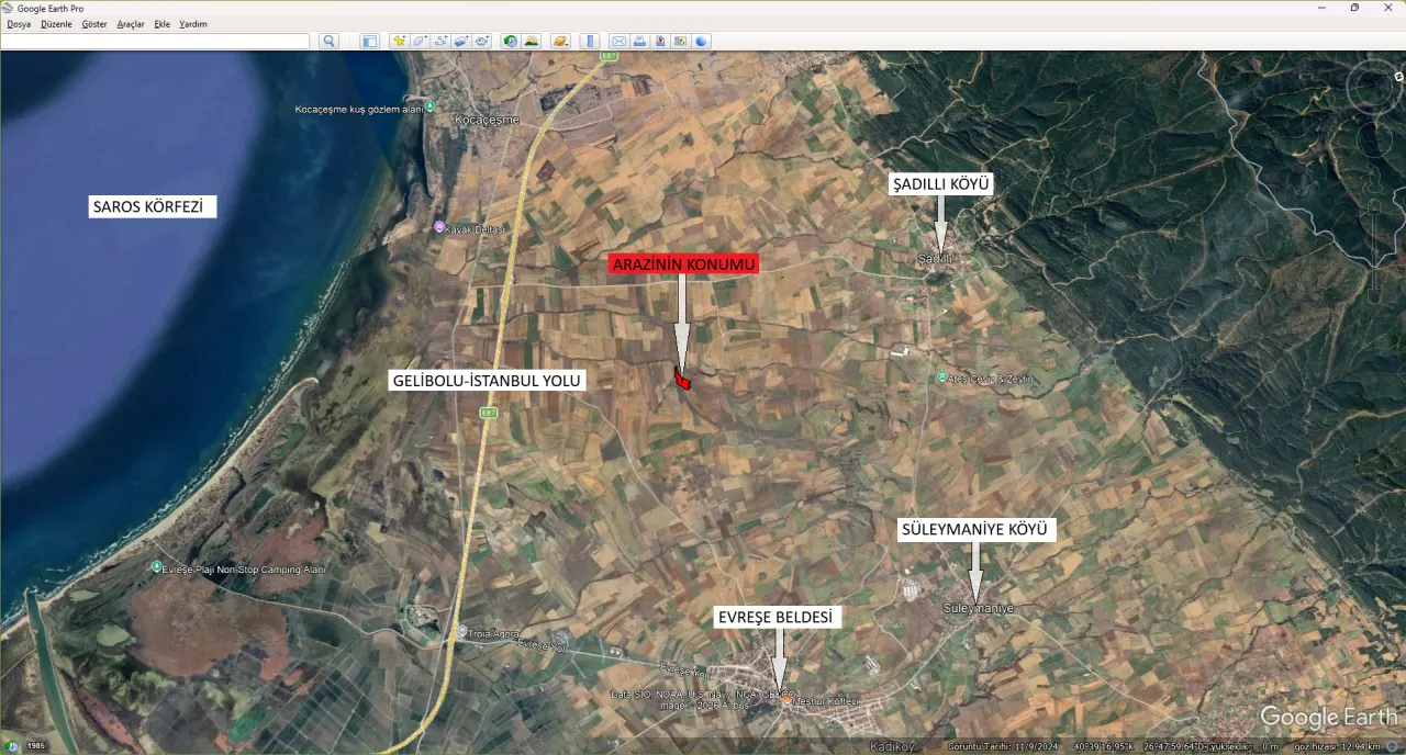 GELİBOLU SÜLEYMANİYEDE MÜSTAKİL TAPULU DENİZ MANZARALI 15,591m2 TARLA - görsel 28