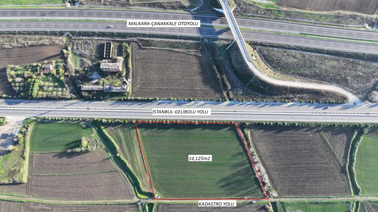 ÇANAKKALE GELİBOLU BOLAYIRDA ANAYOLA CEPHE 14,125m2 TARLA - görsel 26