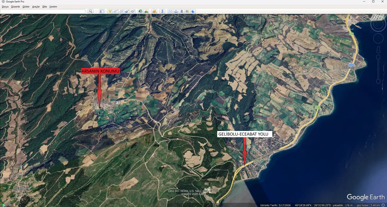 GELİBOLU PAZARLIDA %40 İKİ KAT İNŞAAT İZİNLİ 589m2 İMARLI ARSA - görsel 14
