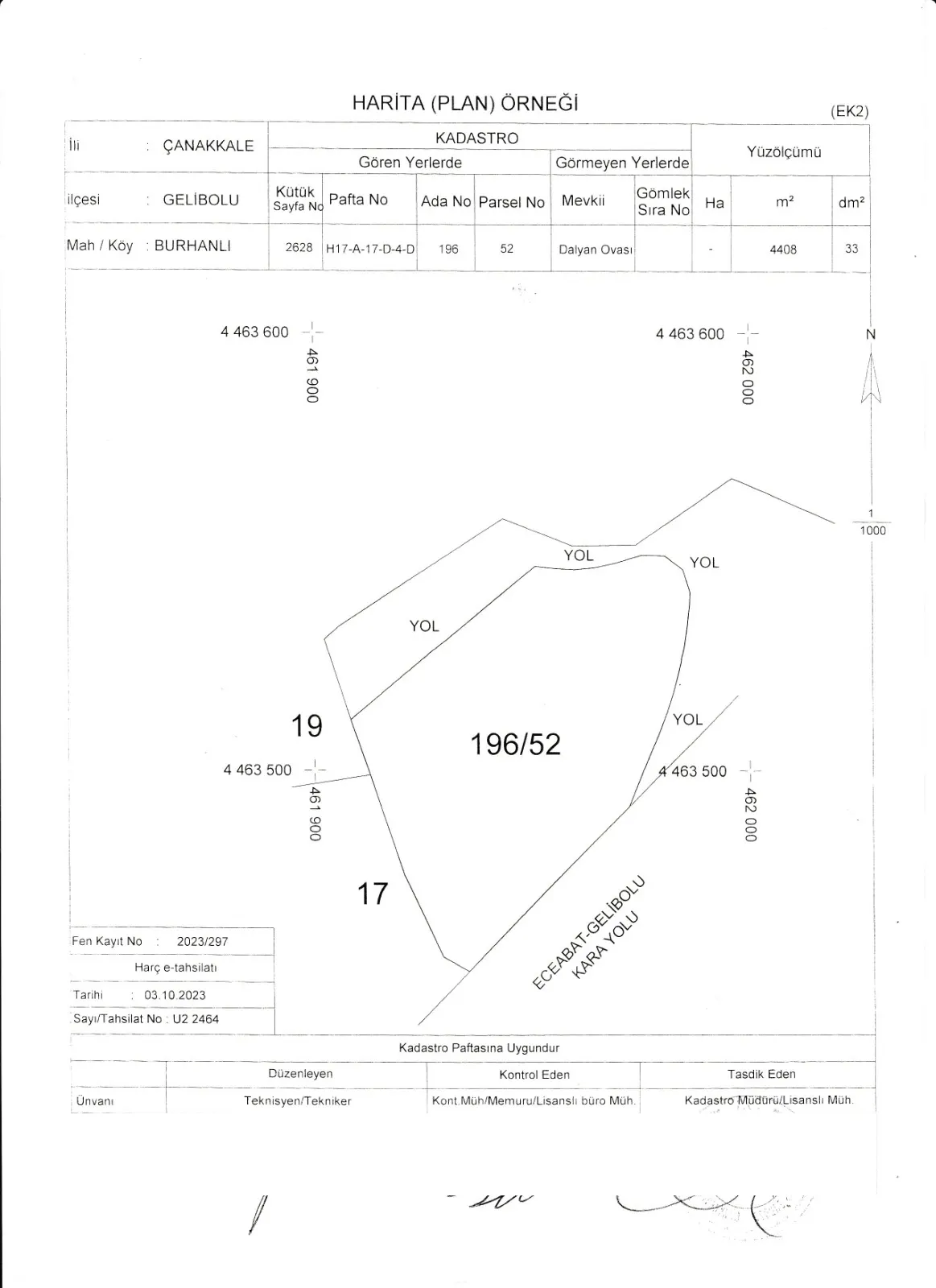 ÇANAKKALE GELİBOLU BURHANLI'DA DENİZ MANZARALI 4,408m2 ARSA - görsel 6