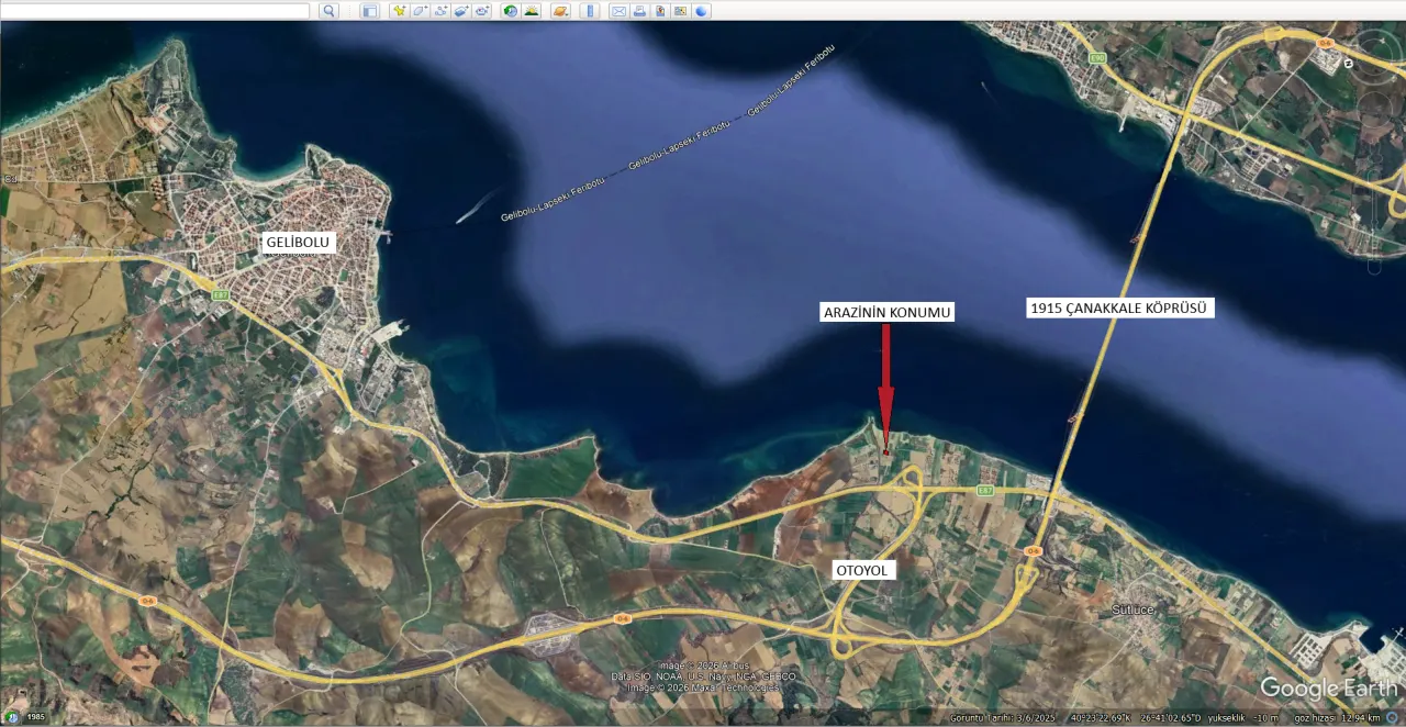 ÇANAKKALE GELİBOLU SÜTLÜCE'DE KÖPRÜ MANZARALI 929m2 TARLA - görsel 18