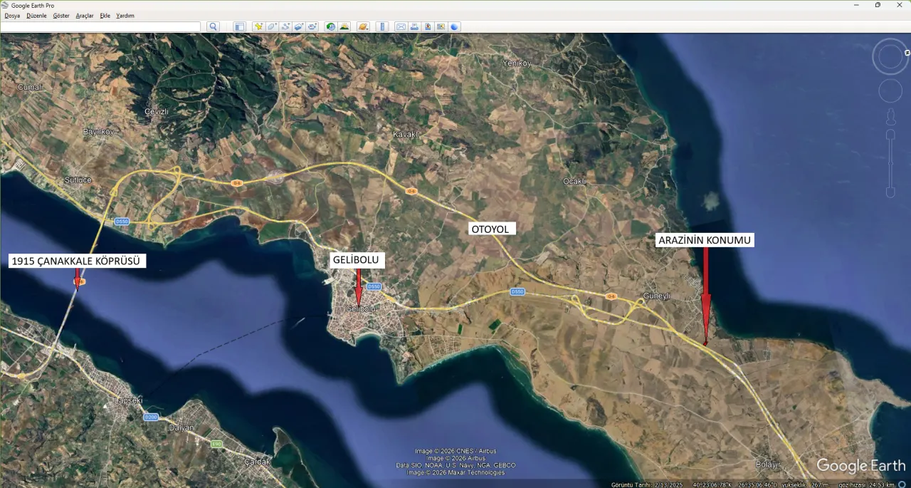 ÇANAKKALE GELİBOLU GÜNEYLİDE ANA YOLA CEPHE DENİZ MANZARALI 9,213m2 TARLA - görsel 25