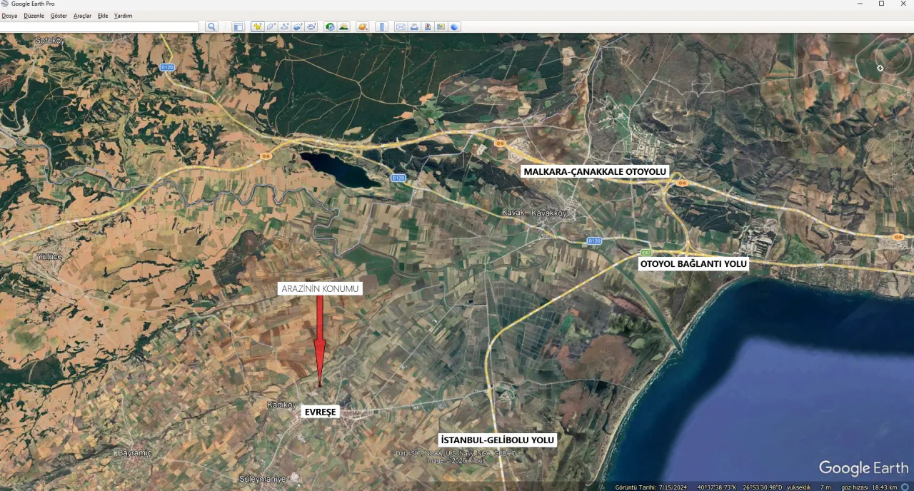 ÇANAKKALE GELİBOLU EVREŞEDE 2,674m2 SANAYİ İMARLI ZEYTİNLİK - görsel 26