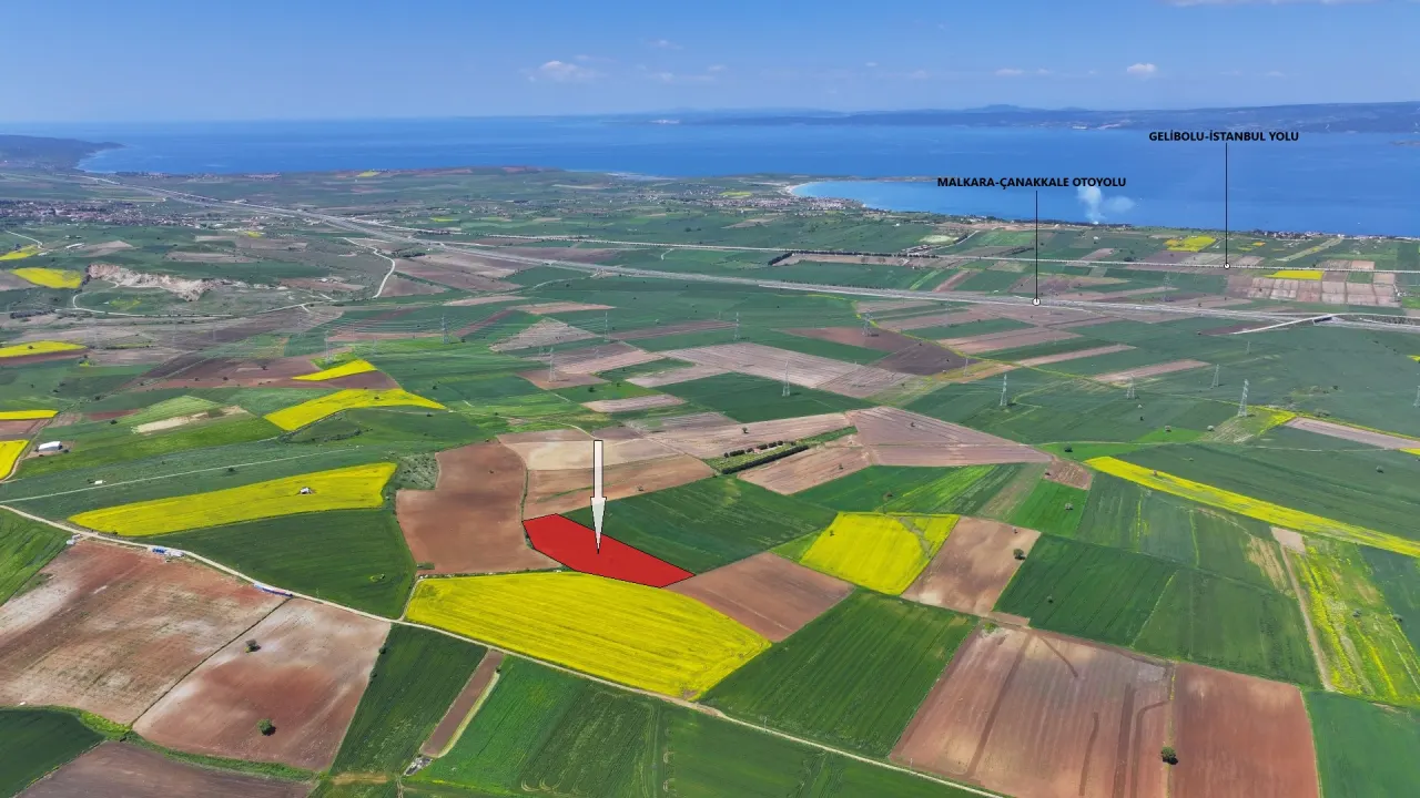 ÇANAKKALE GELİBOLU DEMİRTEPE'DE 14,223m2 MÜSTAKİL TAPULU TARLA - görsel 5