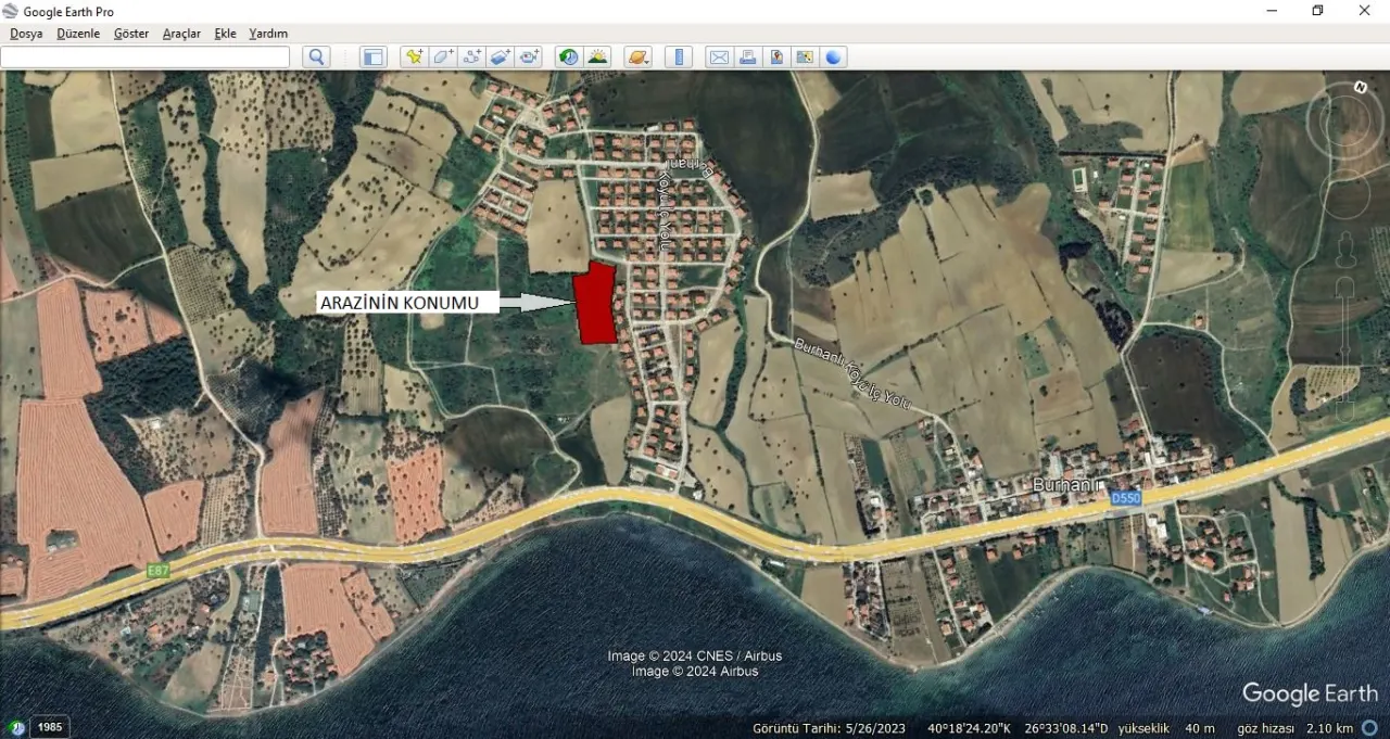 ÇANAKKALE GELİBOLU BURHANLI'DA BOĞAZ MANZARALI 8,062m2 TARLA - görsel 5