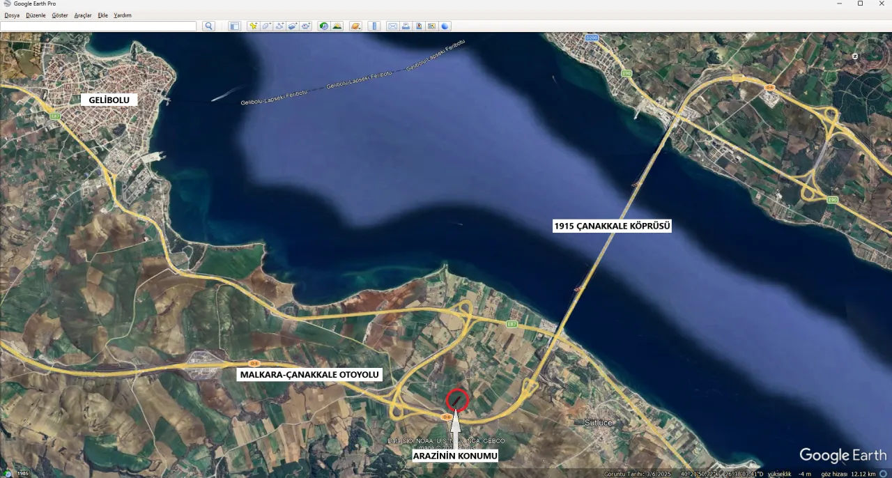 GELİBOLU SÜTLÜCEDE 3,124m2 KÖPRÜ MANZARALI YATIRIM FIRSATI - görsel 14