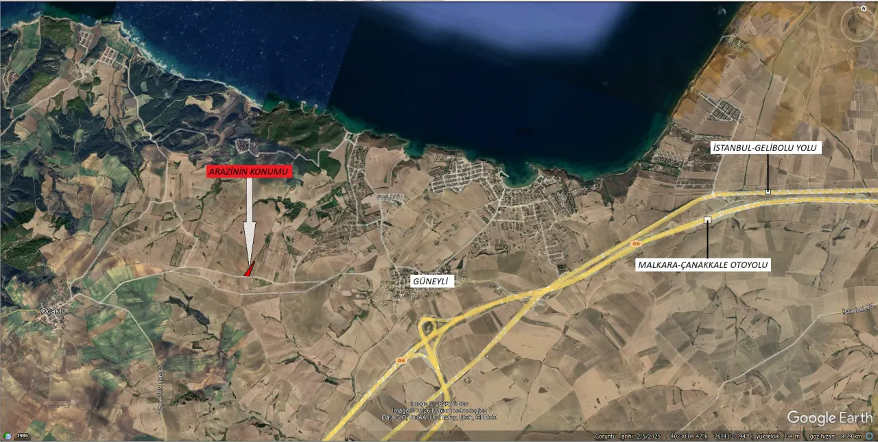 GELİBOLU GÜNEYLİ'DE SAROZ DENİZİ MANZARALI 5,806m2 TARLA - görsel 7