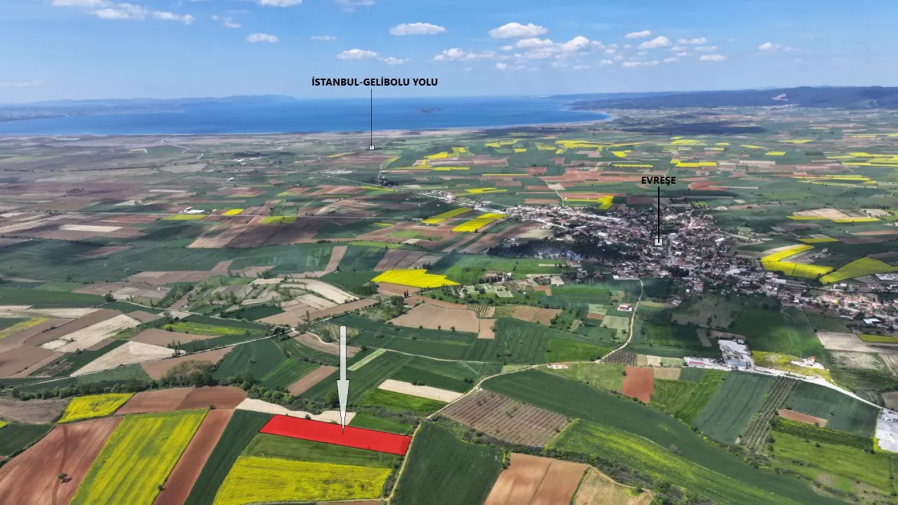 ÇANAKKALE GELİBOLU EVREŞEDE MÜSTAKİL TAPULU 9,479m2 TARLA - görsel 11
