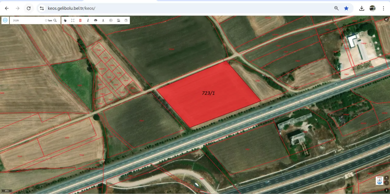 ÇANAKKALE GELİBOLU BOLAYIRDA ANAYOLA CEPHE 14,125m2 TARLA - görsel 7