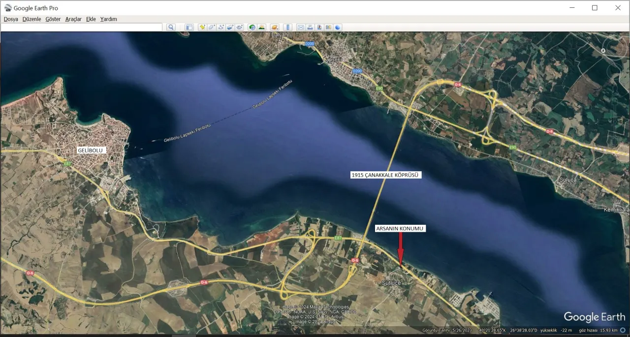 GELİBOLU SÜTLÜCE'DE KÖPRÜ VE BOĞAZ MANZARALI 1,070m2 ARAZİ - görsel 7