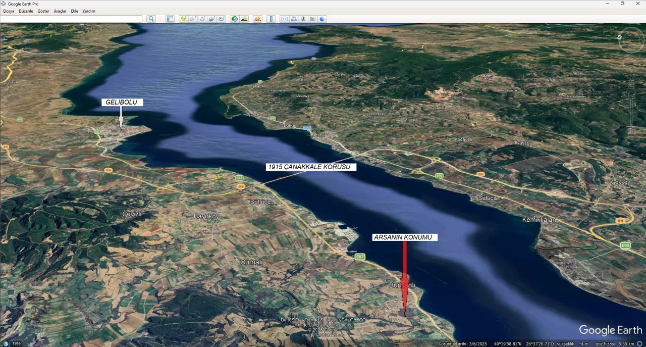 ÇANAKKALE GELİBOLU BURHANLI'DA BOĞAZ MANZARALI 474m2 ARSA - görsel 4