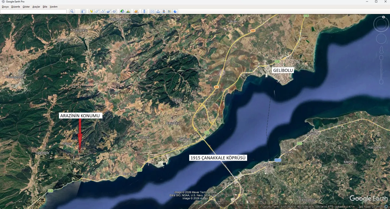 ÇANAKKALE GELİBOLU PAZARLI'DA MÜSTAKİL TAPULU 6,964m2 TARLA - görsel 19