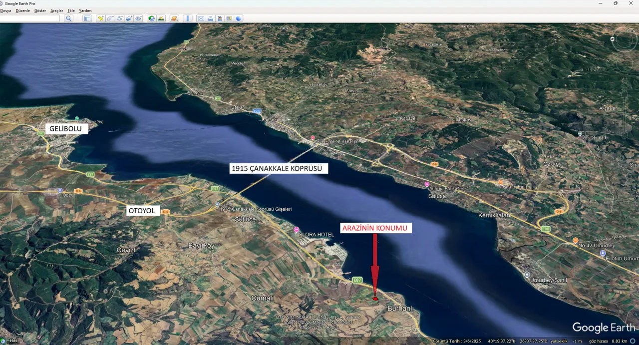 ÇANAKKALE GELİBOLU SÜTLÜCE'DE DENİZ MANZARALI 9,908m2 TARLA - görsel 20