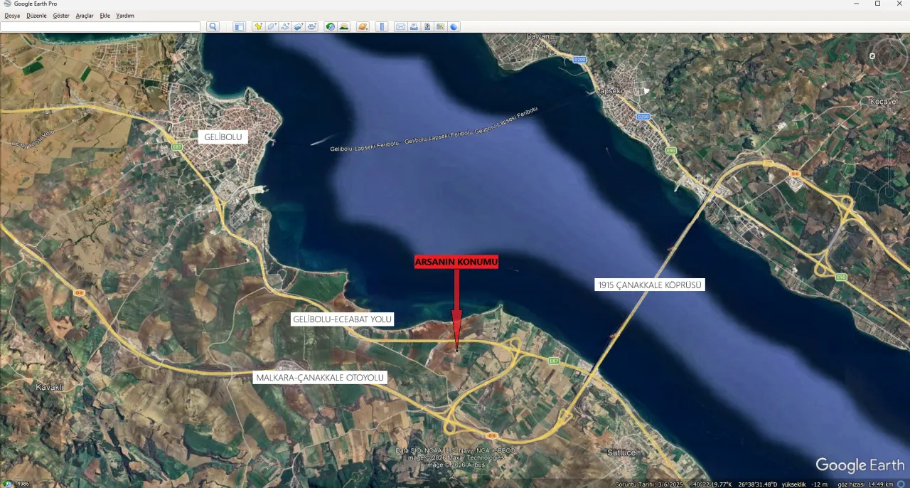 ÇANAKKALE GELİBOLU SÜTLÜCEDE 505m2 KÖPRÜ MANZARALI ARSA - görsel 17