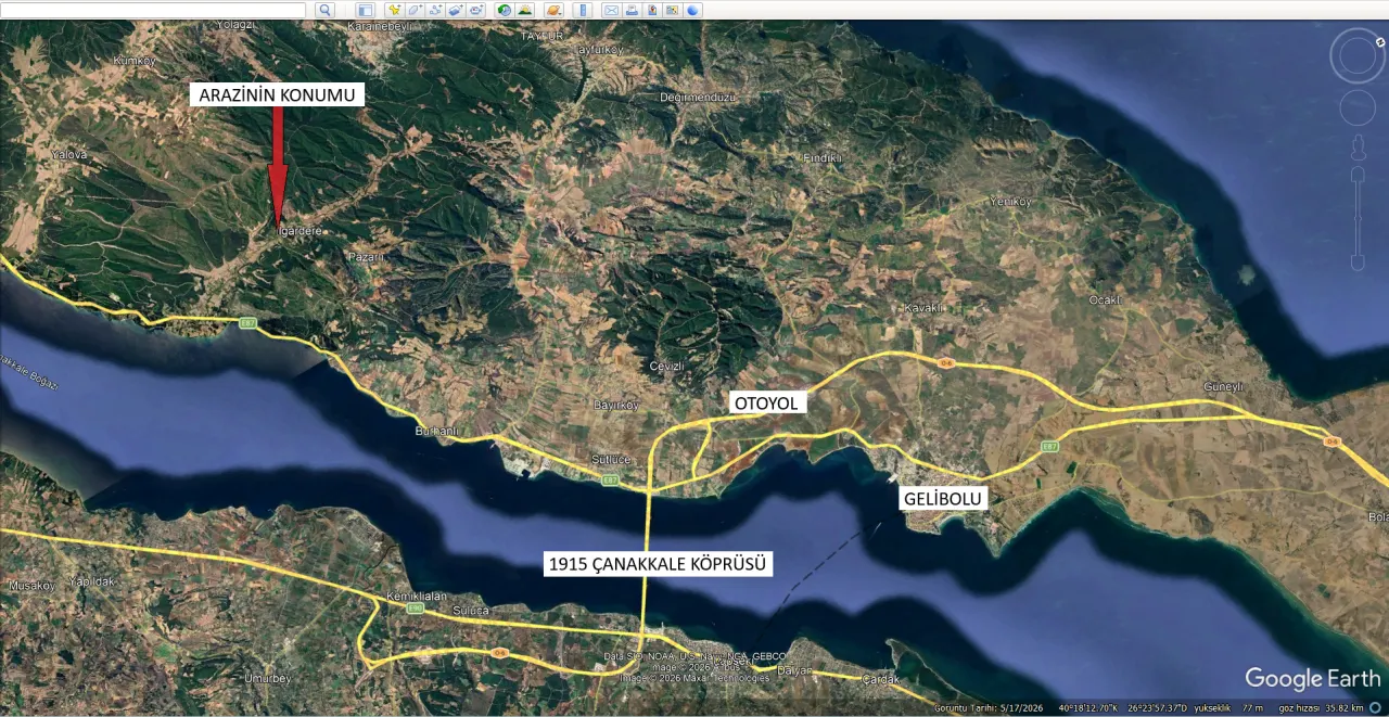 ÇANAKKALE GELİBOLU ILGARDERE'DE MÜSTAKİL TAPULU 3,975m2 TARLA - görsel 21