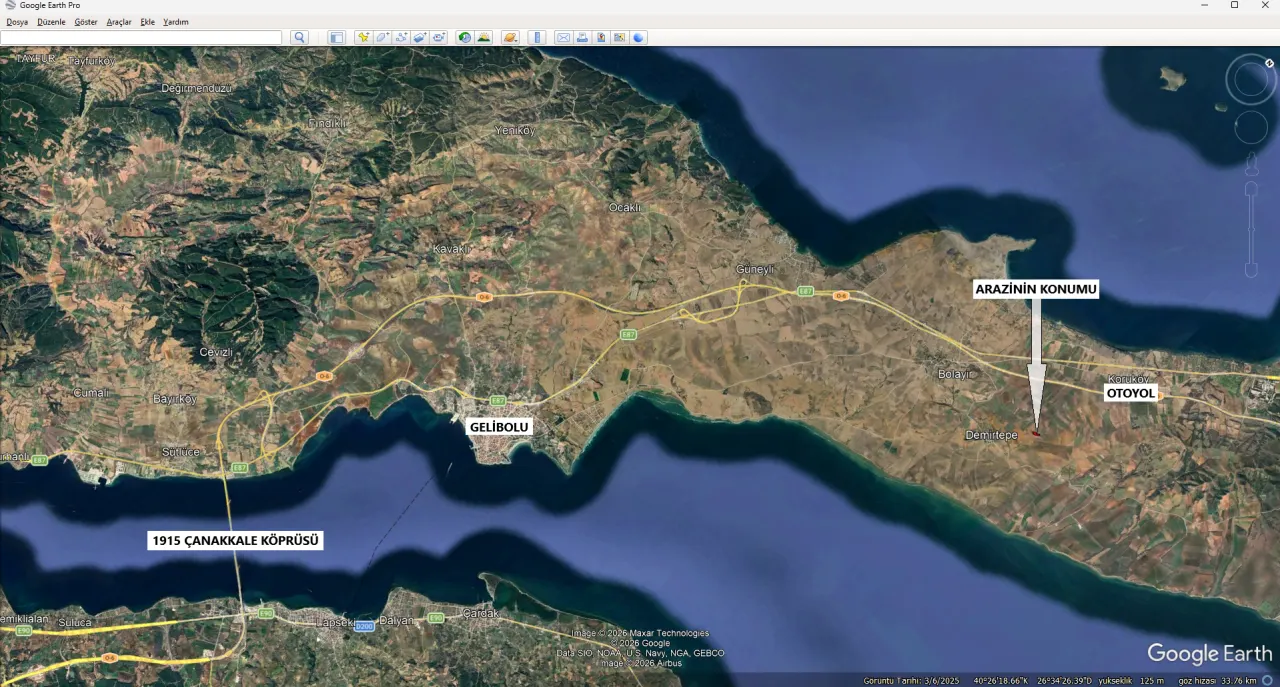 ÇANAKKALE GELİBOLU DEMİRTEPE'DE 14,223m2 MÜSTAKİL TAPULU TARLA - görsel 20