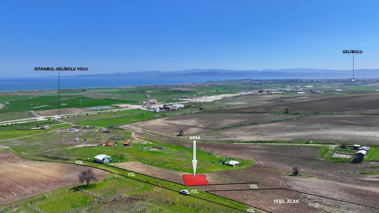 GELİBOLU YAZICIZADE MAHALLESİNDE İNŞAAT İZİNLİ 402m2 ARSA - görsel 2