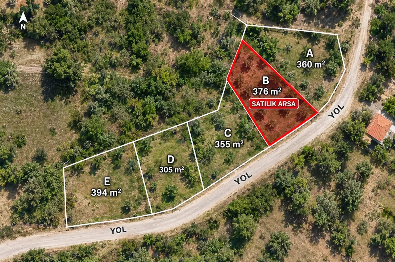 GELİBOLU YÜLÜCE'DE %40 İNŞAAT İZİNLİ 376m2 MÜSTAKİL TAPULU ARSA - görsel 2
