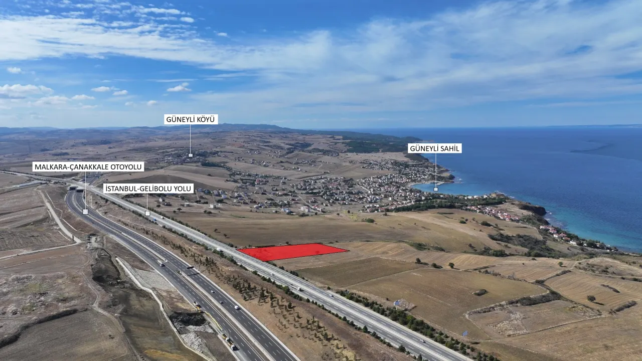 ÇANAKKALE GELİBOLU GÜNEYLİDE ANA YOLA CEPHE DENİZ MANZARALI 9,213m2 TARLA - görsel 3