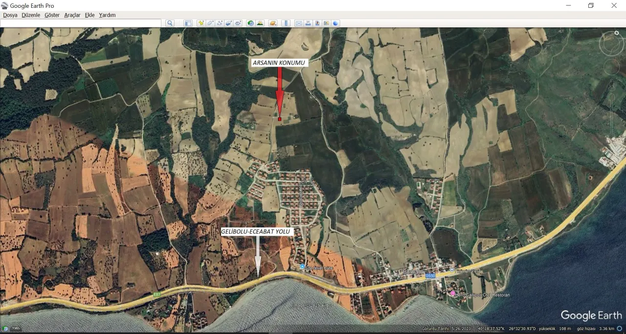 ÇANAKKALE GELİBOLU BURHANLI'DA 296m2 BOĞAZ MANZARALI ARSA - görsel 4