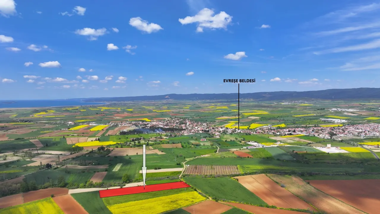 ÇANAKKALE GELİBOLU EVREŞEDE MÜSTAKİL TAPULU 9,479m2 TARLA