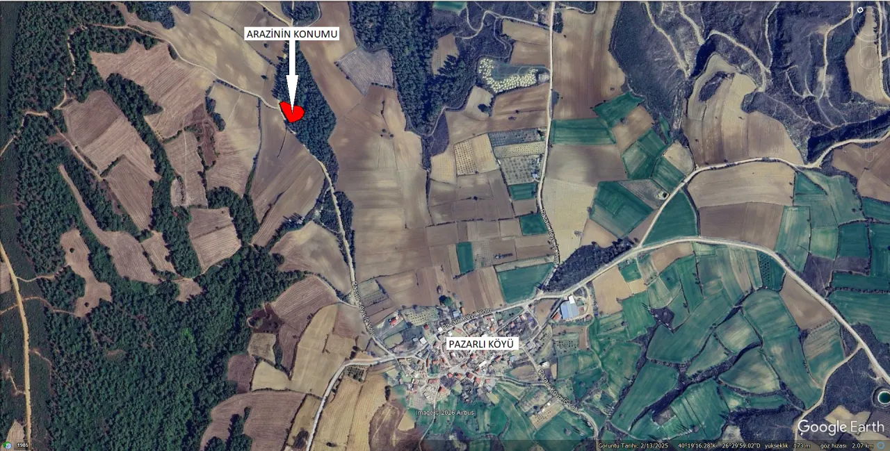 ÇANAKKALE GELİBOLU PAZARLI'DA KÖYE YAKIN MESAFEDE 2,050m2 TARLA - görsel 14