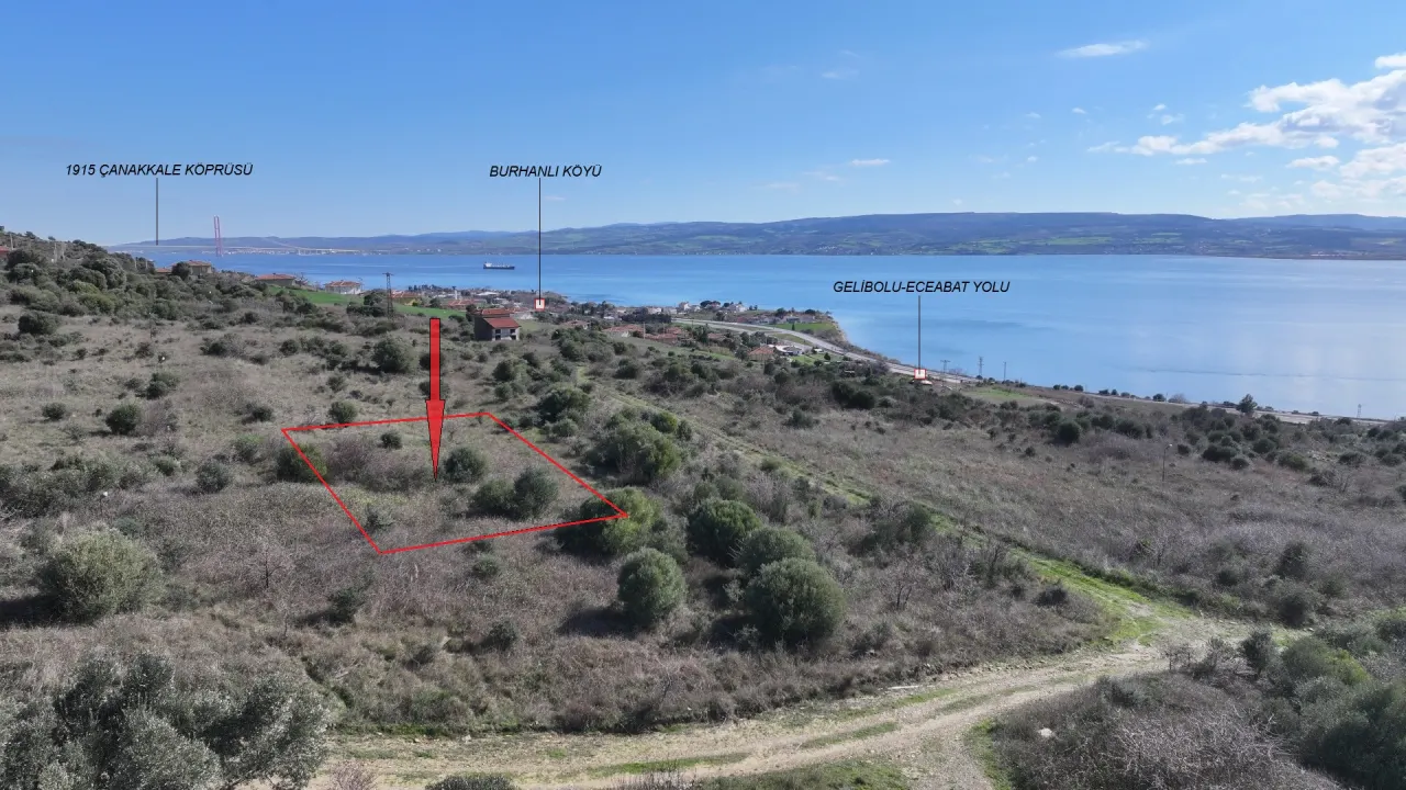 ÇANAKKALE GELİBOLU BURHANLI'DA BOĞAZ MANZARALI 474m2 ARSA - görsel 15