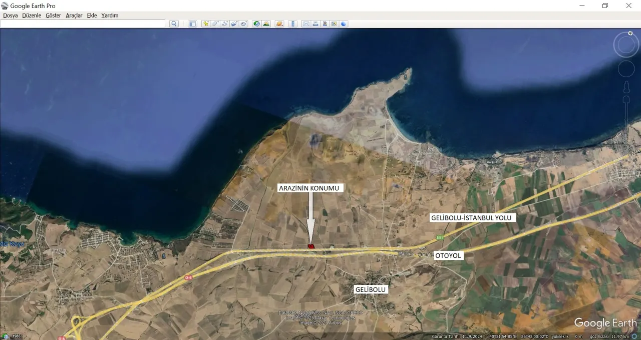 ÇANAKKALE GELİBOLU BOLAYIRDA ANAYOLA CEPHE 10,004m2 TARLA - görsel 6