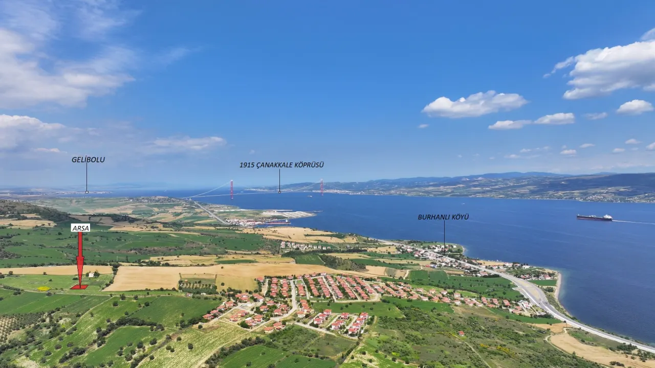 ÇANAKKALE GELİBOLU BURHANLI'DA 296m2 BOĞAZ MANZARALI ARSA - görsel 23