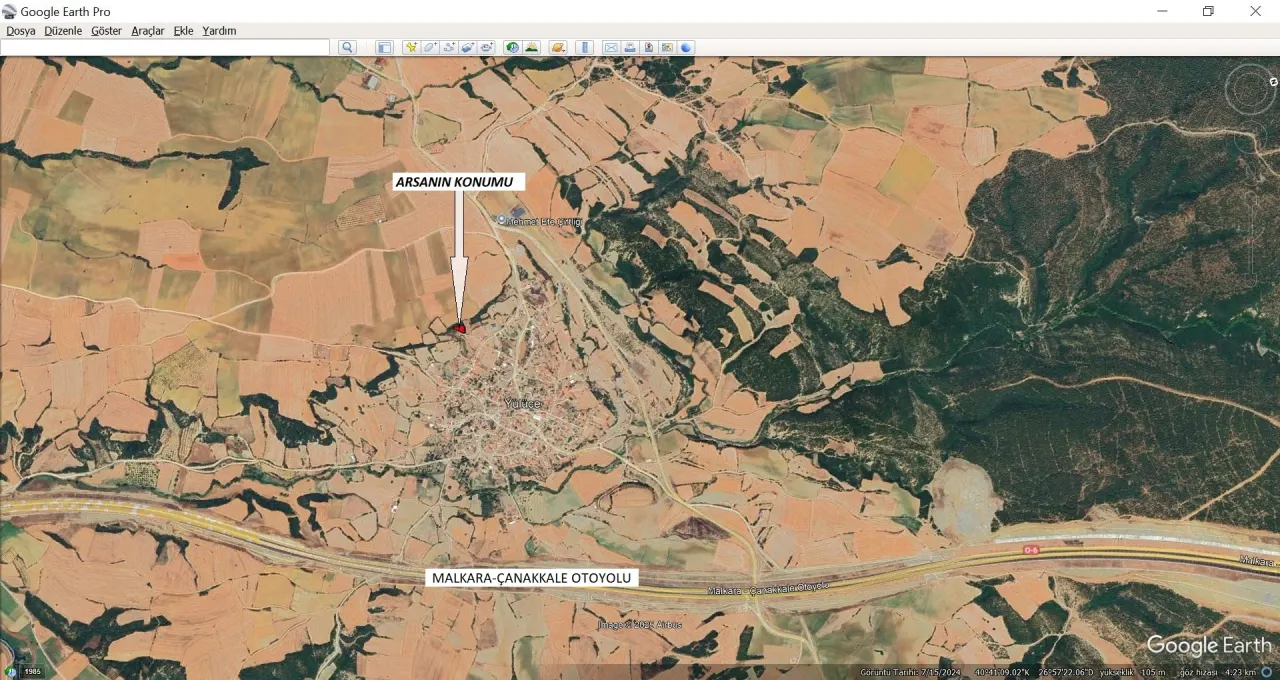 ÇANAKKALE GELİBOLU YÜLÜCE'DE 704m2 MÜSTAKİL TAPULU İMARLI ARSA - görsel 7