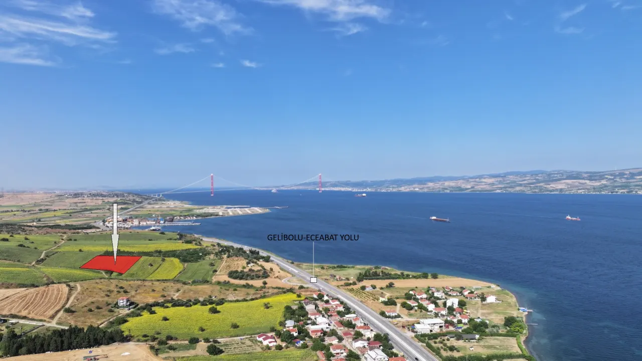 ÇANAKKALE GELİBOLU SÜTLÜCE'DE DENİZ MANZARALI 9,908m2 TARLA - görsel 2