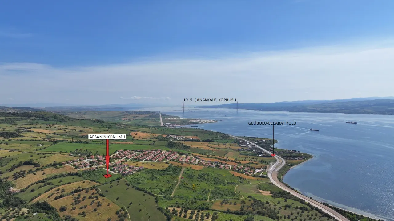 ÇANAKKALE GELİBOLU BURHANLI'DA BOĞAZ MANZARALI 508m2 ARSA - görsel 11