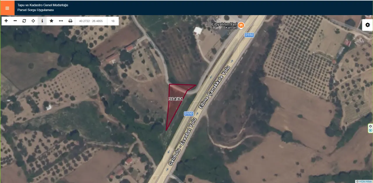 ÇANAKKALE GELİBOLU ILGARDERE'DE 1,183m2 YOLA CEPHE TARLA - görsel 12