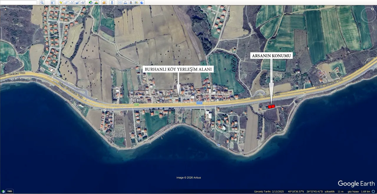 ÇANAKKALE GELİBOLU SÜTLÜCEDE KÖPRÜ VE DENİZ MANZARALI 516m2 ARSA - görsel 4