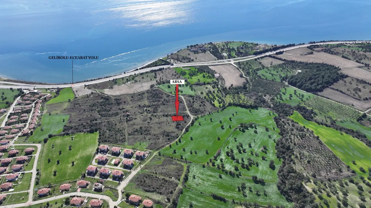 ÇANAKKALE GELİBOLU BURHANLI'DA BOĞAZ MANZARALI 474m2 ARSA - görsel 17