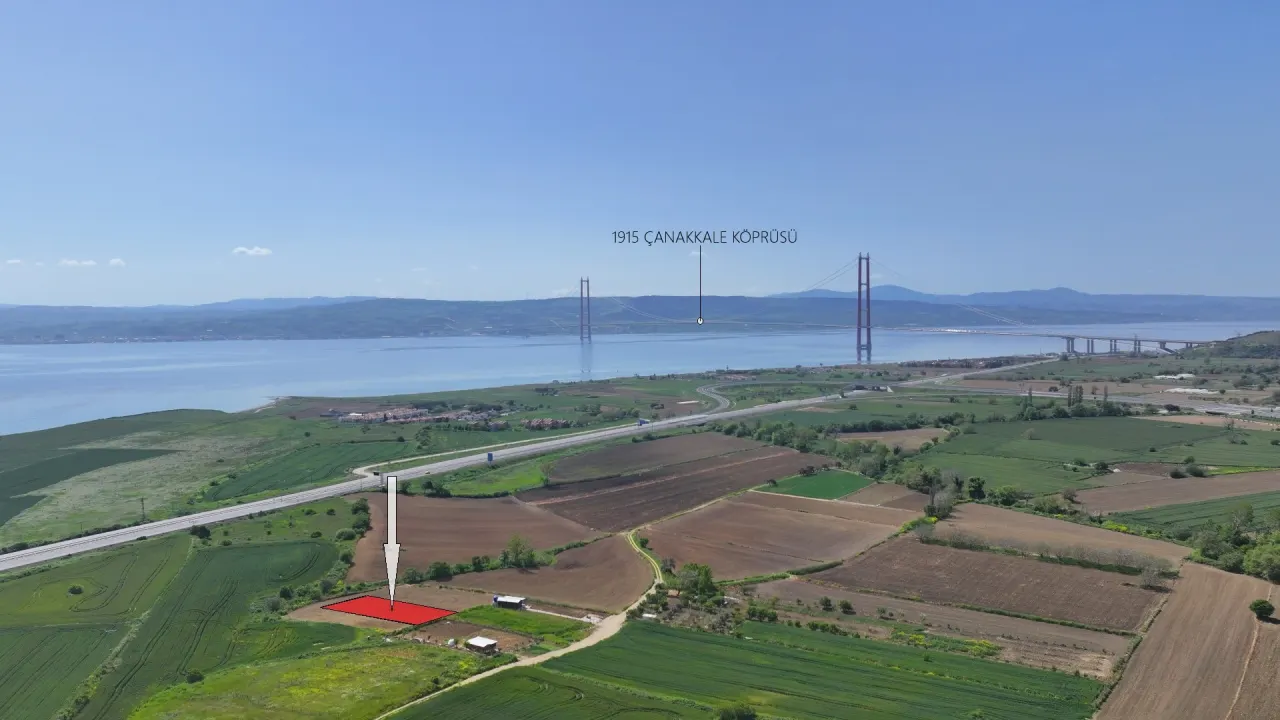 ÇANAKKALE GELİBOLU SÜTLÜCEDE 505m2 KÖPRÜ MANZARALI ARSA - görsel 5