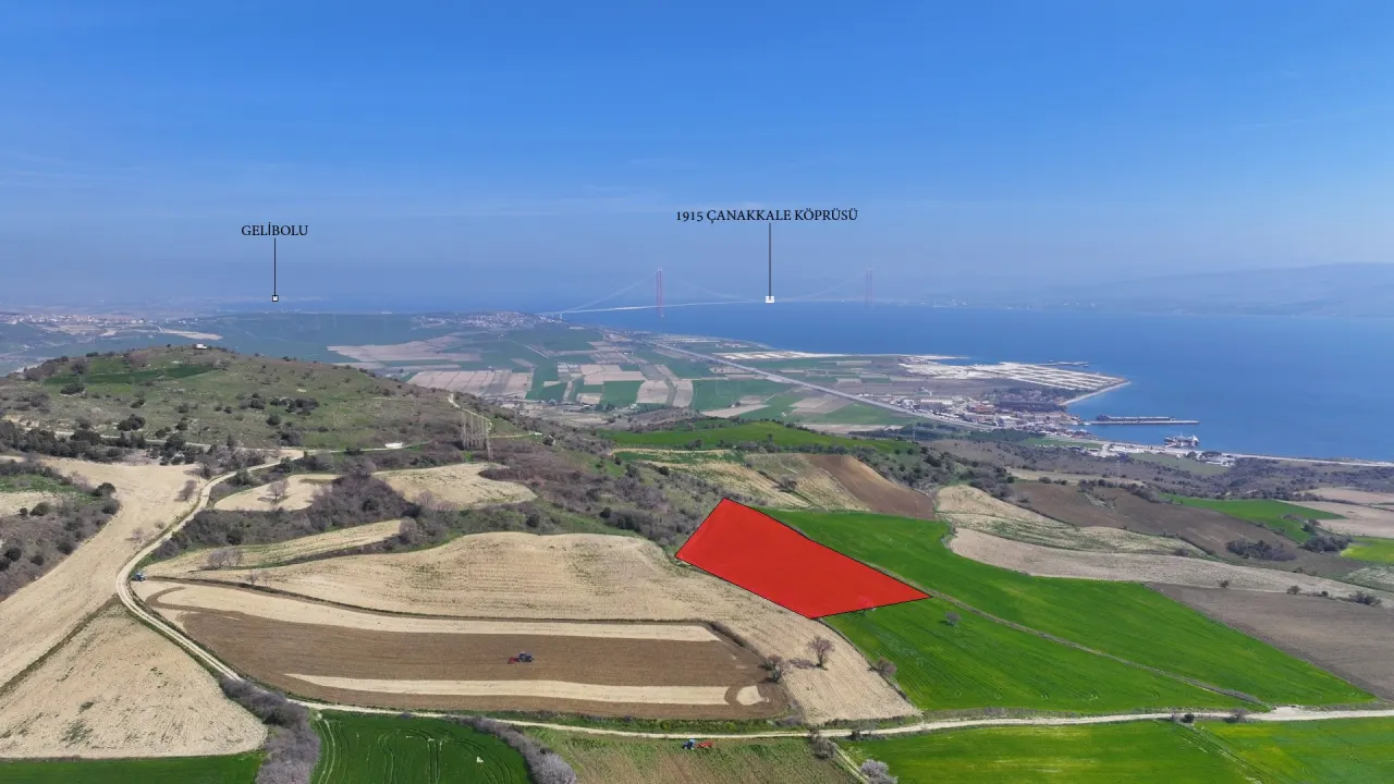 GELİBOLU BURHANLIDA BOĞAZ VE DENİZ MANZARALI 10,577m2 TARLA - görsel 16