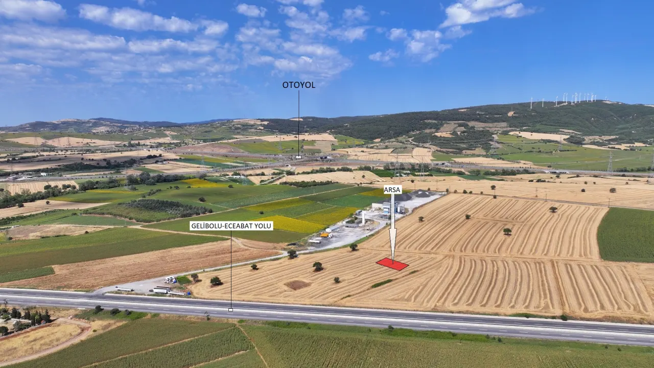 ÇANAKKALE GELİBOLU SÜTLÜCE'DE KÖPRÜ VE BOĞAZ MANZARALI 258m2 ARSA - görsel 5