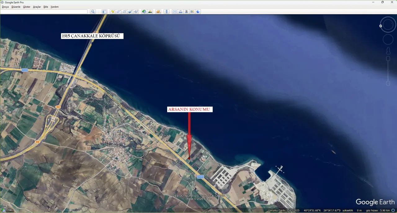 GELİBOLU SÜTLÜCE 875m2 KÖPRÜ VE DENİZ MANZARALI ARSA - görsel 25