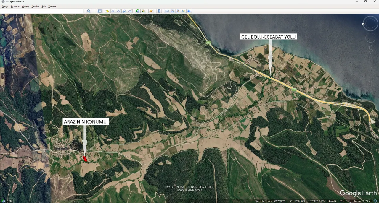 ÇANAKKALE GELİBOLU ILGARDERE'DE MÜSTAKİL TAPULU 3,975m2 TARLA - görsel 22