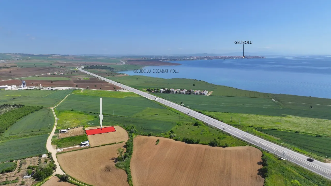 ÇANAKKALE GELİBOLU SÜTLÜCEDE 505m2 KÖPRÜ MANZARALI ARSA - görsel 2