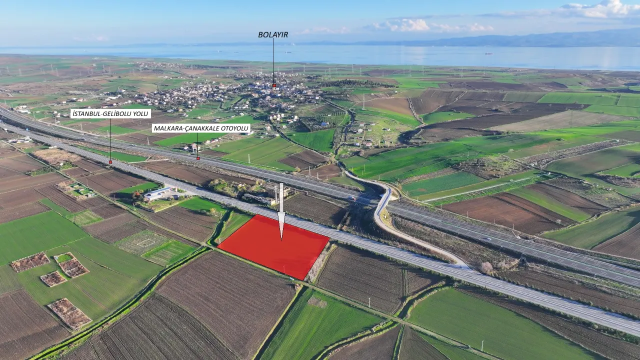 ÇANAKKALE GELİBOLU BOLAYIRDA ANAYOLA CEPHE 14,125m2 TARLA - görsel 27