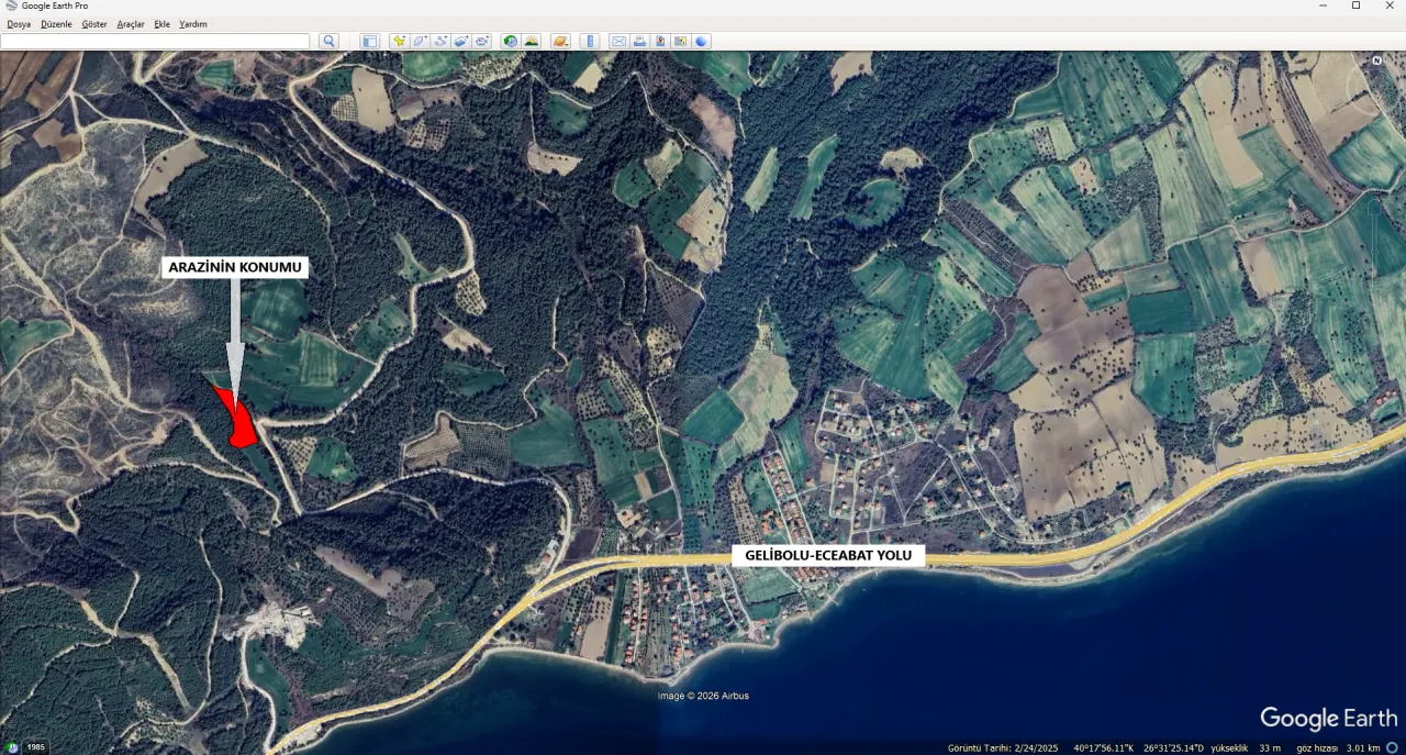 ÇANAKKALE GELİBOLU PAZARLIDA MÜSTAKİL TAPULU 6,517m2 TARLA - görsel 24
