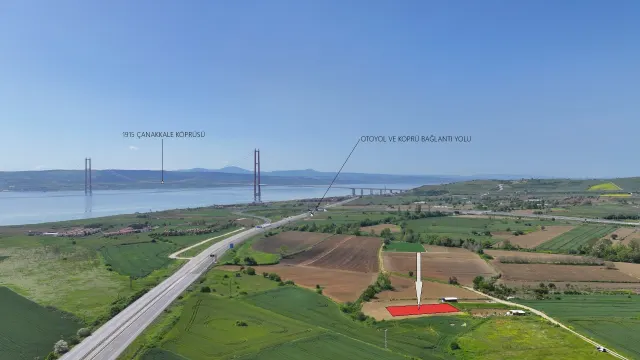 ÇANAKKALE GELİBOLU SÜTLÜCEDE 505m2 KÖPRÜ MANZARALI ARSA